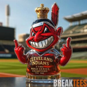 Cleveland Indians Chief Wahoo ‘2 Time World Series Champions’ Whiskey Bottle