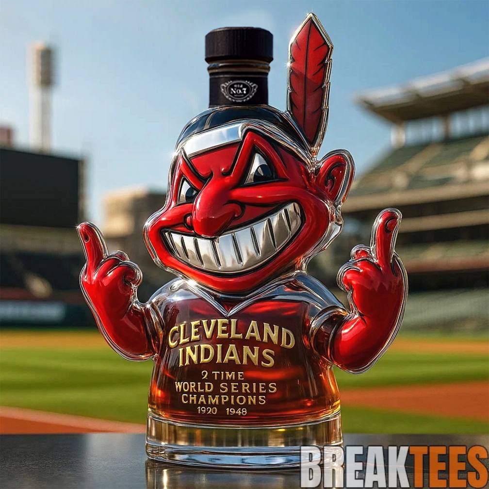 Cleveland Indians Chief Wahoo ‘2 Time World Series Champions’ Whiskey Bottle Cleveland Indians Chief Wahoo ‘2 Time World Series Champions’ Whiskey Bottle