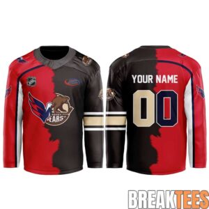 Cleveland Monsters x Columbus Blue Jackets Mashup Logo Custom Hockey Jersey 1