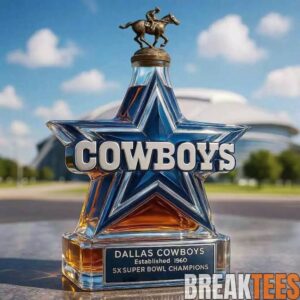 Dallas Cowboys 5x Super Bowl Champions Whiskey Bottle
