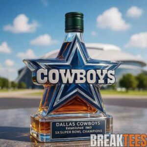 Dallas Cowboys 5x Super Bowl Champions Whiskey Bottle 3