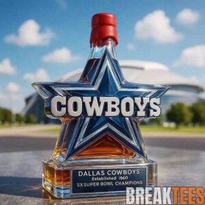 Dallas Cowboys 5x Super Bowl Champions Whiskey Bottle 4