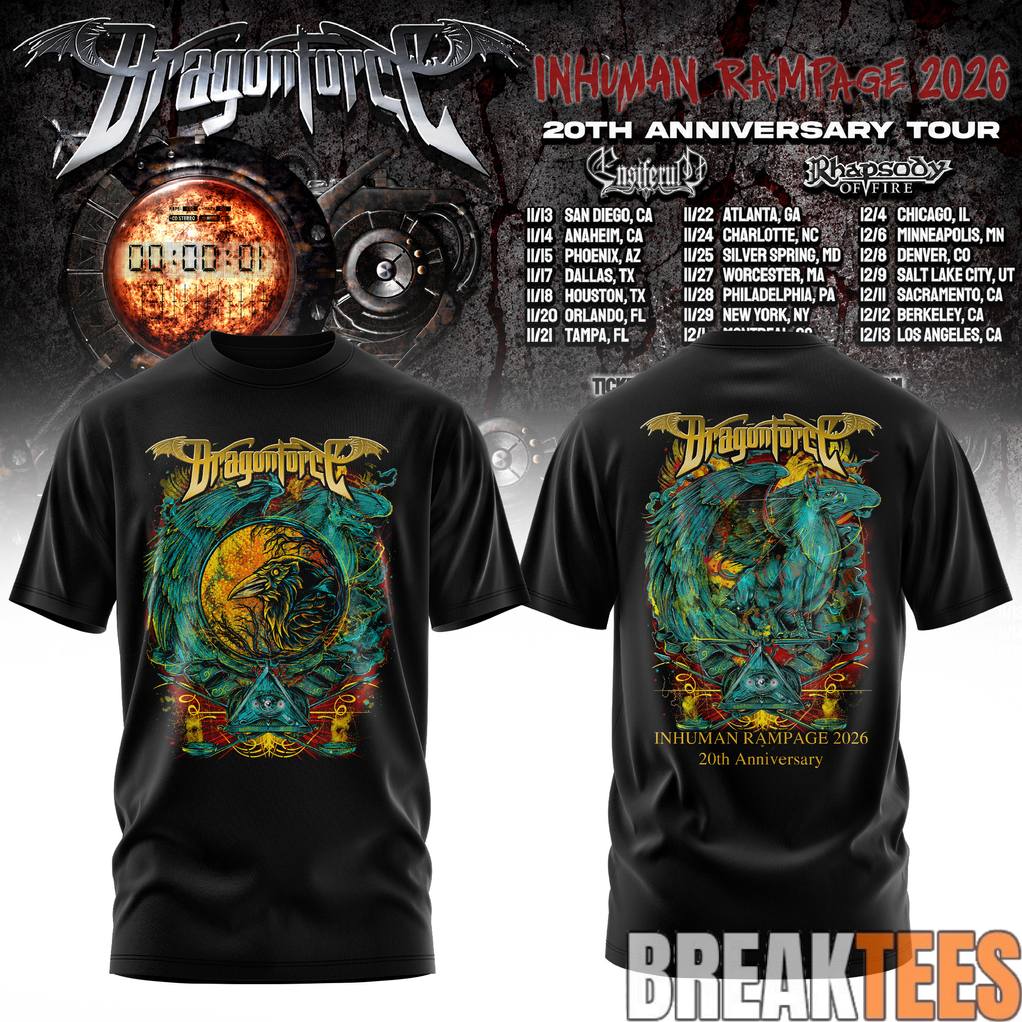 DragonForce Inhuman Rampage 20th Anniversary Shirt DragonForce Inhuman Rampage 20th Anniversary Shirt