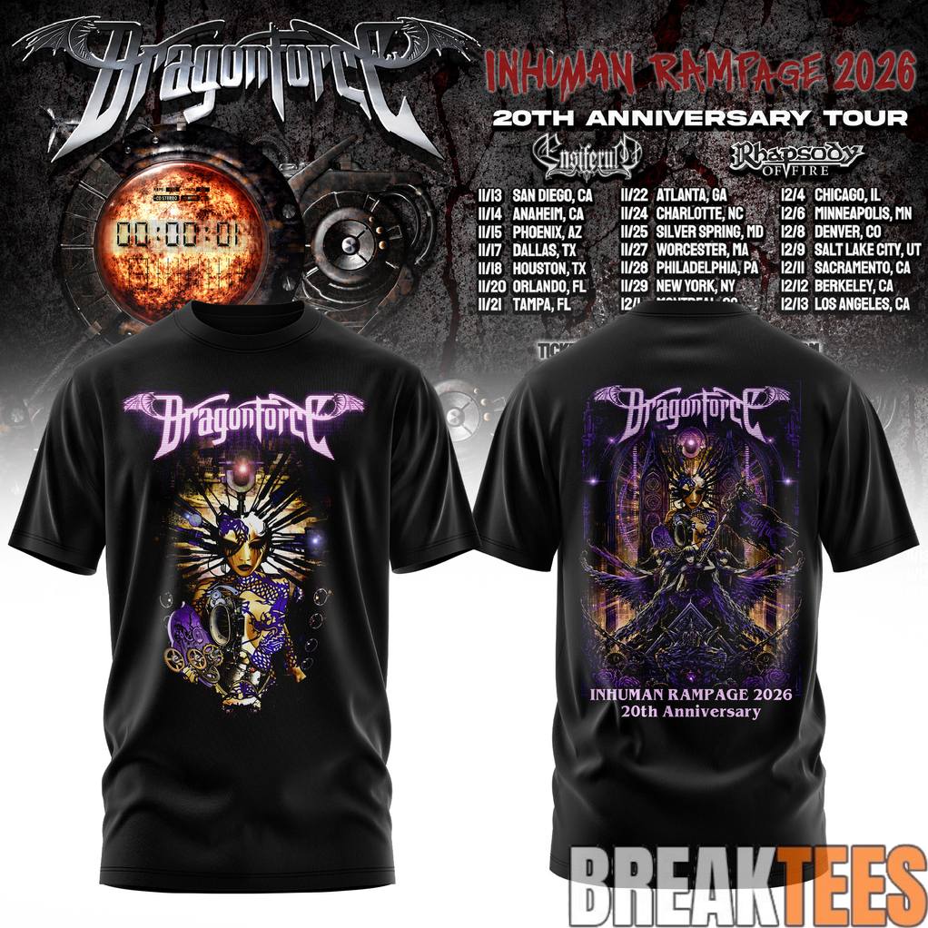 DragonForce Inhuman Rampage 20th Anniversary Shirt DragonForce Inhuman Rampage 20th Anniversary Shirt