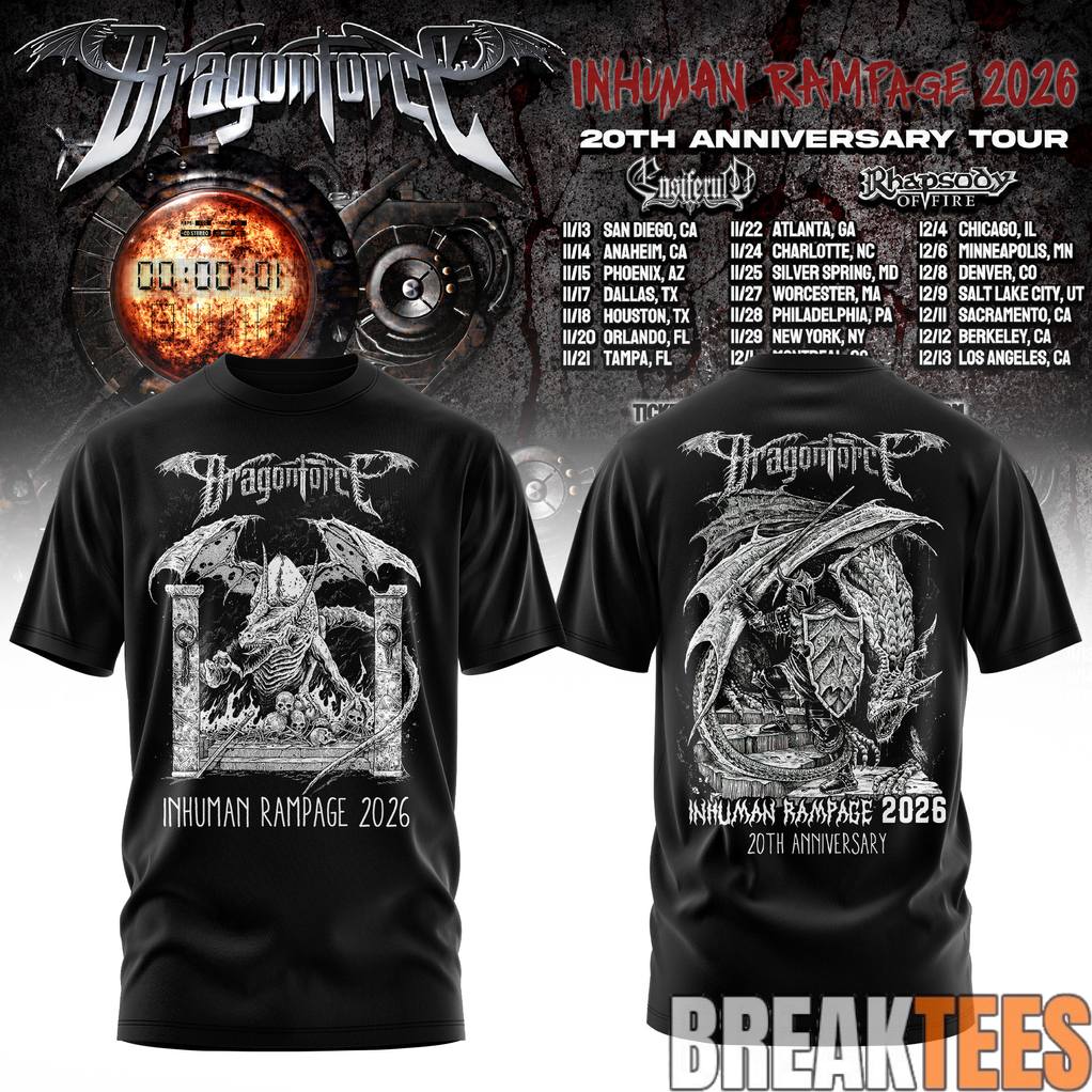 DragonForce Inhuman Rampage 20th Anniversary Shirt DragonForce Inhuman Rampage 20th Anniversary Shirt
