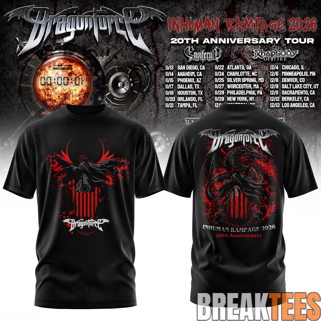 DragonForce Inhuman Rampage 20th Anniversary Shirt DragonForce Inhuman Rampage 20th Anniversary Shirt