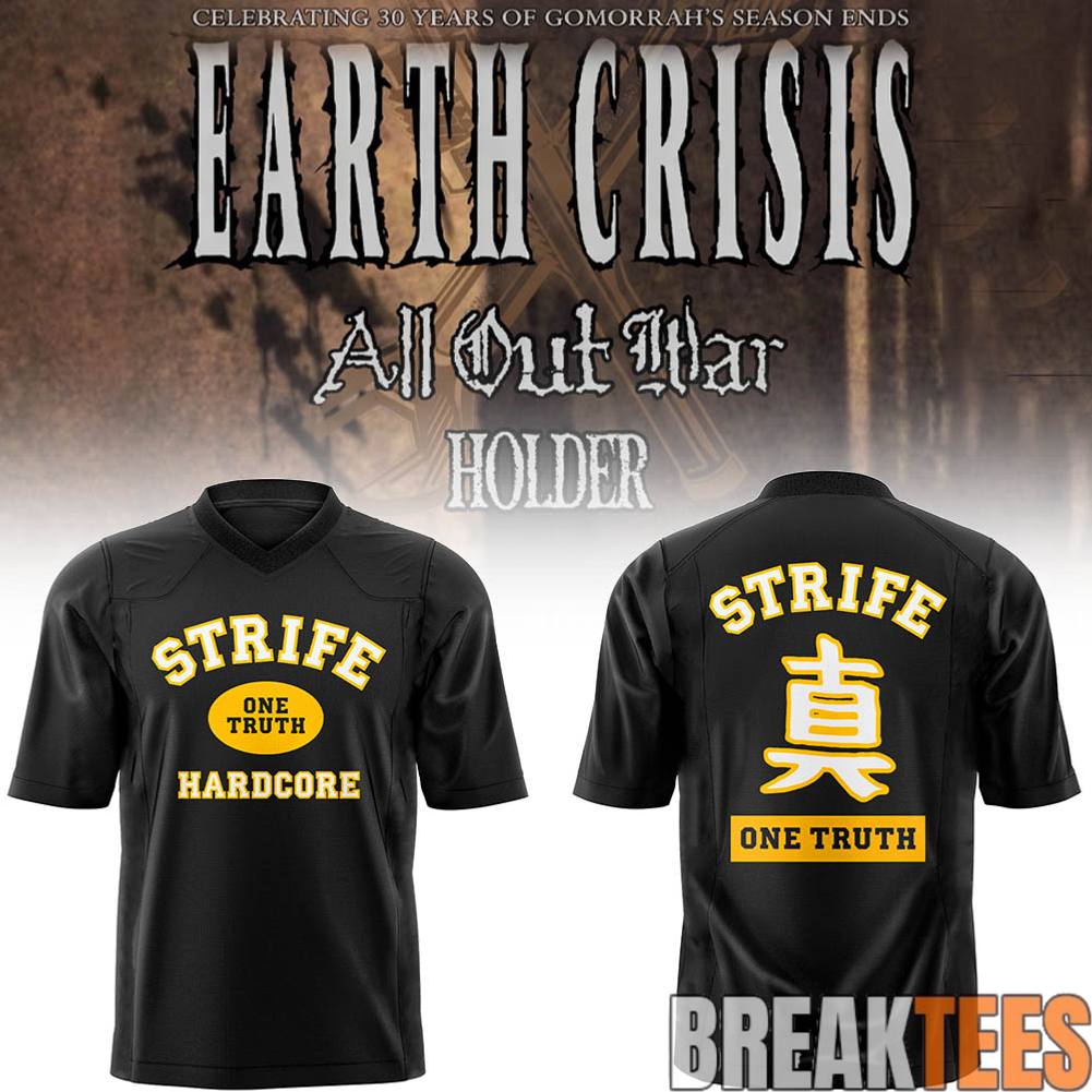 Earth Crisis 30 years of Gomorrahs Season Ends Football Jersey Earth Crisis 30 years of Gomorrahs Season Ends Football Jersey