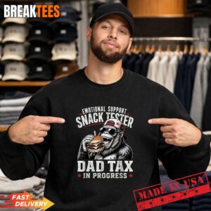 Emotional Support Snack Tester Bigfoot Burger Dad Tax T-Shirt 3
