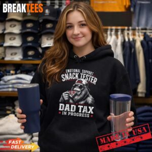 Emotional Support Snack Tester Sasquatch Pizza Papa Dad Tax T-Shirt 1