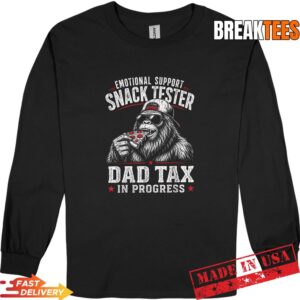 Emotional Support Snack Tester Sasquatch Pizza Papa Dad Tax T-Shirt 2