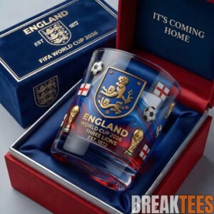 England FIFA World Cup 2026 ‘Three Lions’ Commemorative Whiskey Glass
