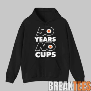 Erik Karlsson Philadelphia Flyers 50 Years No Cups T-Shirt 1