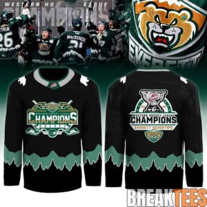 Everett Silvertips Western Hockey League Champions 2026 Hockey Jersey – Black