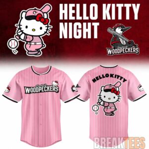 Fayetteville Woodpeckers x Hello Kitty Night Pink 2026 Baseball Jersey