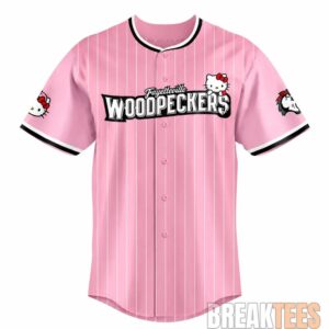 Fayetteville Woodpeckers x Hello Kitty Night Pink 2026 Baseball Jersey 2