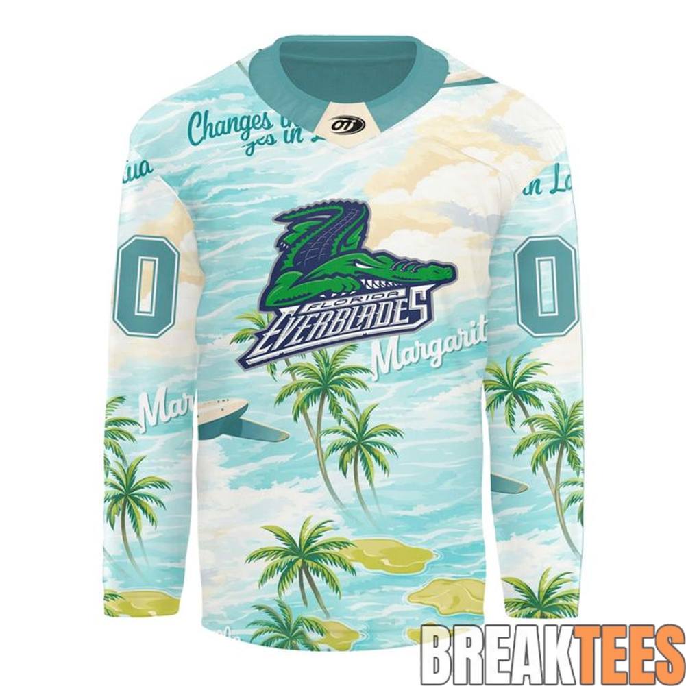 Florida Everblades Margaritaville Night Hockey Jersey Florida Everblades Margaritaville Night Hockey Jersey
