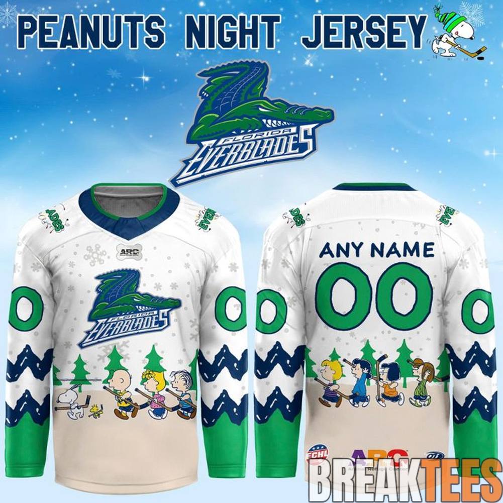 Florida Everblades Peanuts Night Hockey Jersey Florida Everblades Peanuts Night Hockey Jersey