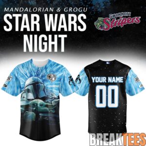 Gwinnett Stripers x Star Wars Mandalorian & Grogu Custom Baseball Jersey