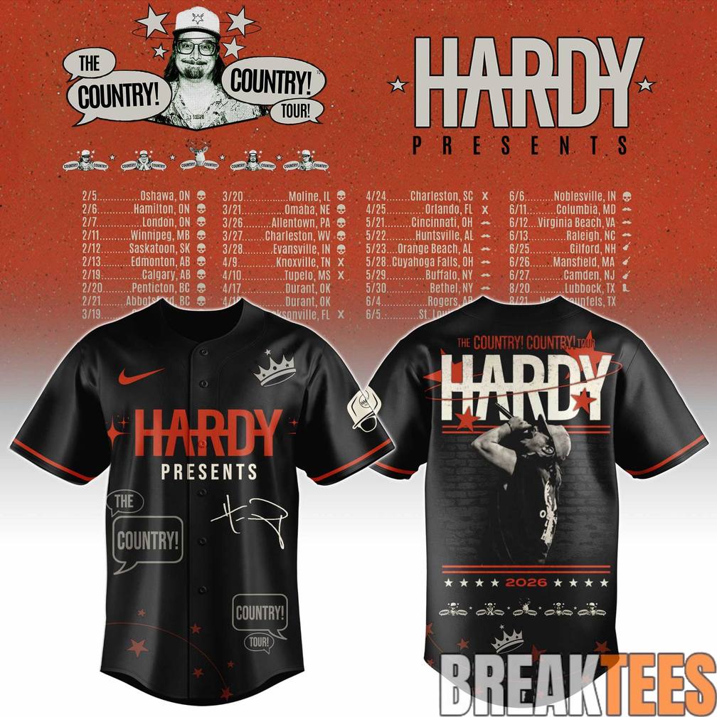 Hardy The Country Country Tour 2026 Baseball Jersey Hardy The Country Country Tour 2026 Baseball Jersey