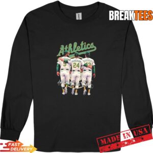 Henderson Eckersley Legends Oakland Athletics Baseball Signatures T-Shirt 2