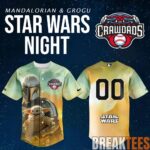 Hickory Crawdads Star Wars Night Mandalorian Grogu Custom Baseball Jersey 1