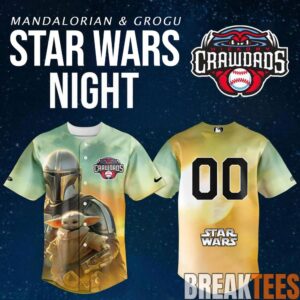 Hickory Crawdads Star Wars Night Mandalorian Grogu Custom Baseball Jersey