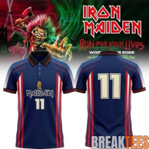 Iron Maiden Run For Your Lives 2026 Tour Polo Shirt