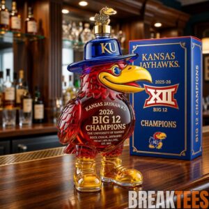 Kansas Jayhawks 2026 Big 12 Champions Commemorative Whiskey Bottle