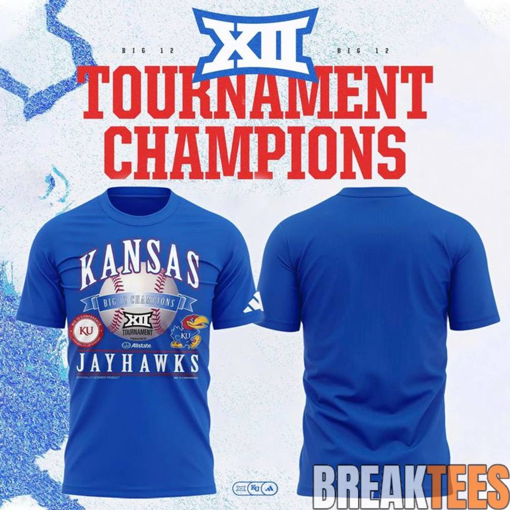 Kansas Jayhawks Blue 2026 Big 12 Baseball Tournament Champions Shirt Kansas Jayhawks Blue 2026 Big 12 Baseball Tournament Champions Shirt