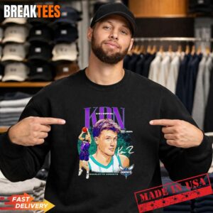 Kon Knueppel Charlotte Hornets Basketball Signature Graphic T-Shirt 3