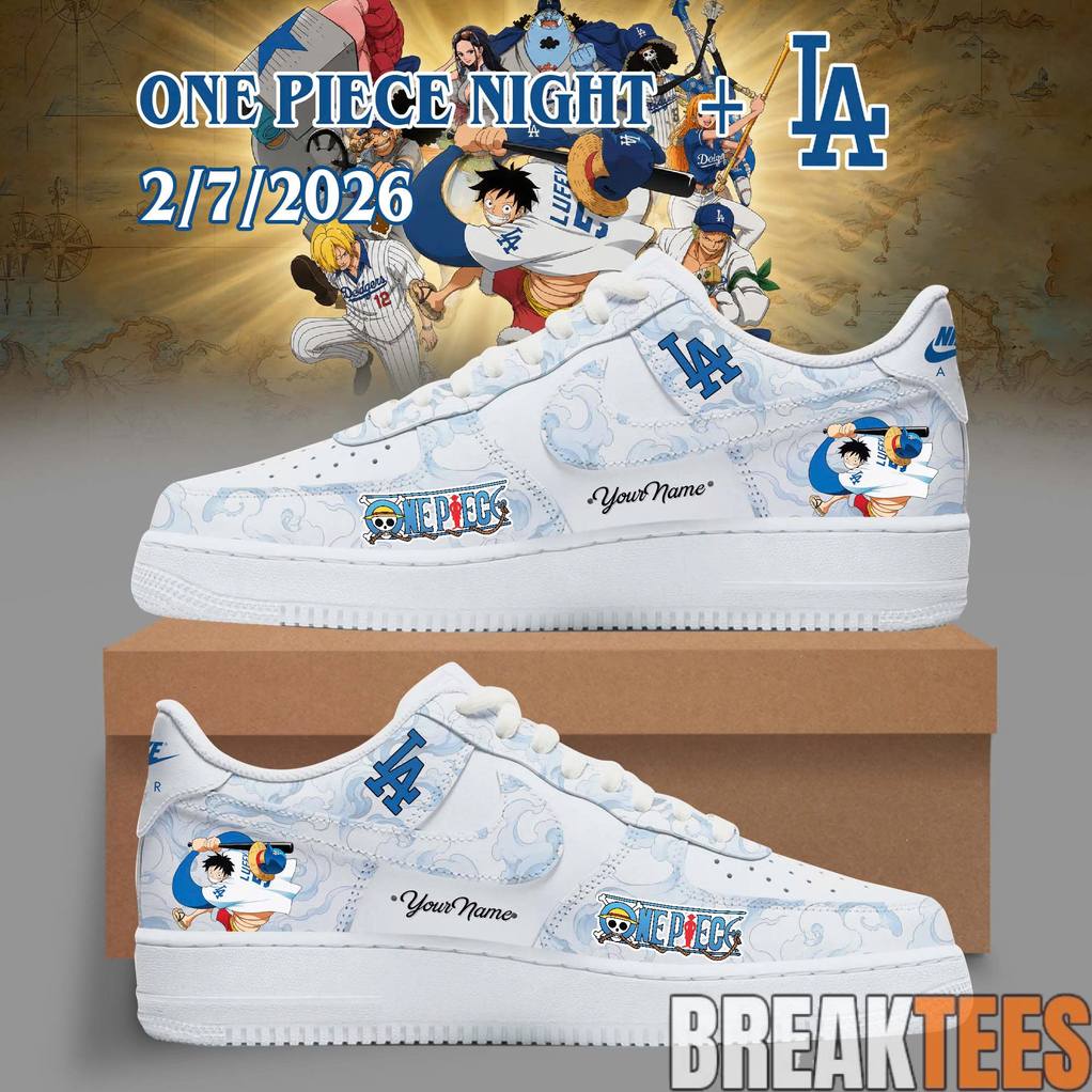 LA Dodgers x One Piece Night 2026 Custom Air Force 1 Shoes LA Dodgers x One Piece Night 2026 Custom Air Force 1 Shoes