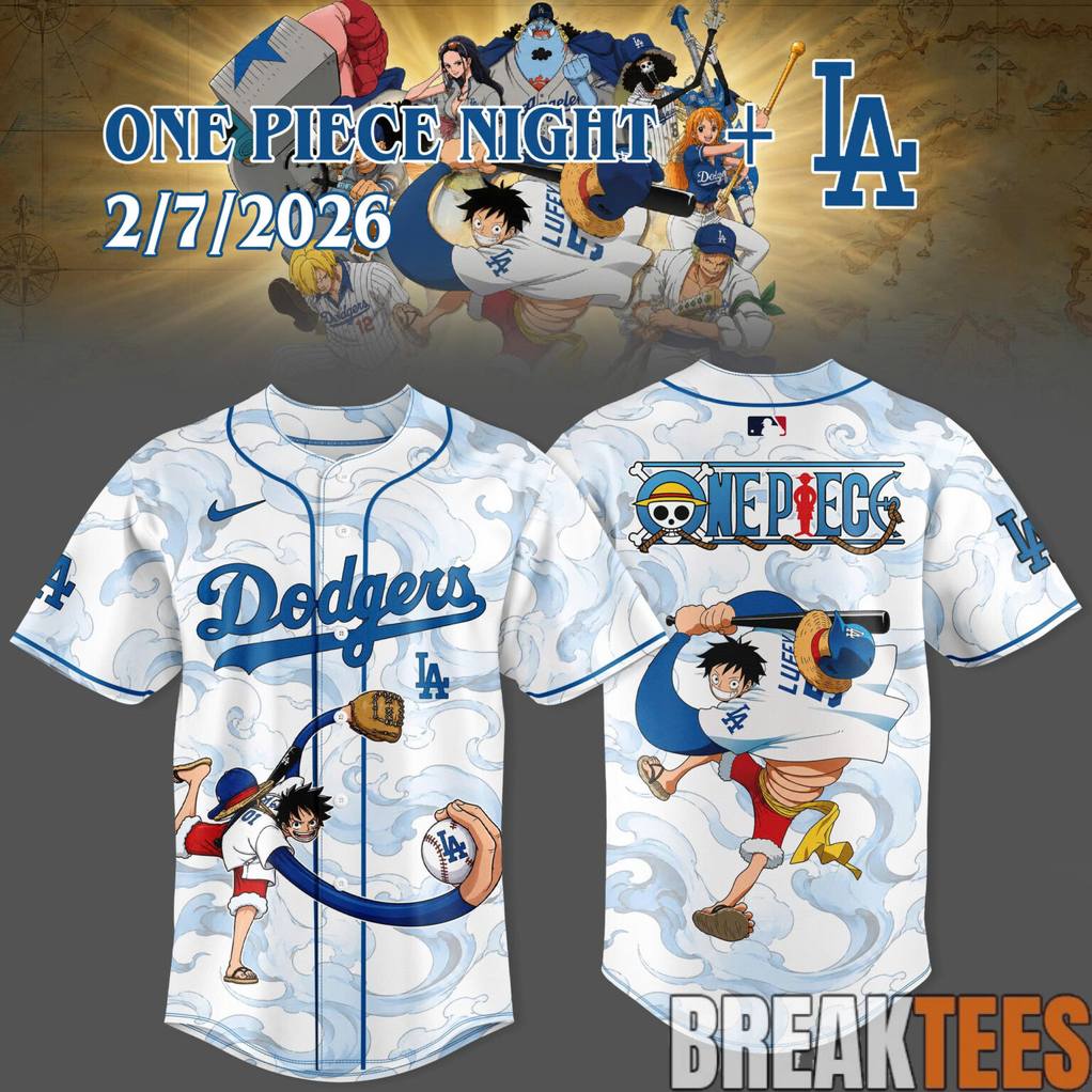 LA Dodgers x One Piece Night 2026 Special Baseball Jersey LA Dodgers x One Piece Night 2026 Special Baseball Jersey