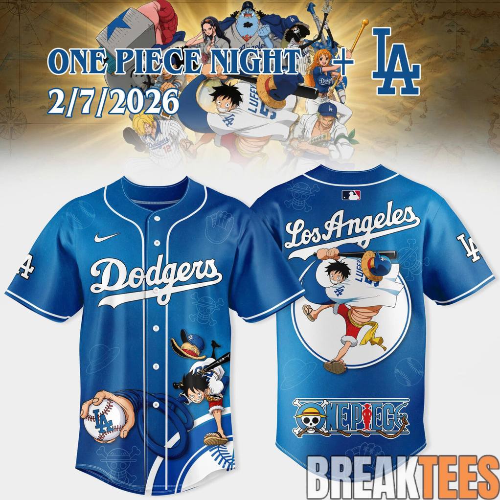 LA Dodgers x One Piece Night 2026 Special Baseball Jersey LA Dodgers x One Piece Night 2026 Special Baseball Jersey