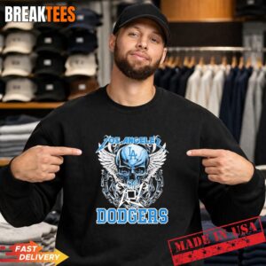 Los Angeles Dodgers Skull MLB T-Shirt 3