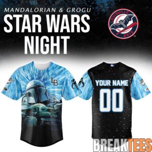 Louisville Bats x Star Wars Mandalorian & Grogu Custom Baseball Jersey