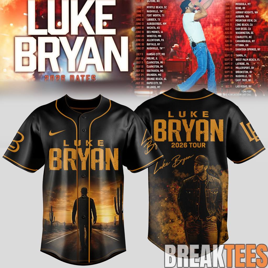 Luke Bryan 2026 Tour Country Night Baseball Jersey Luke Bryan 2026 Tour Country Night Baseball Jersey