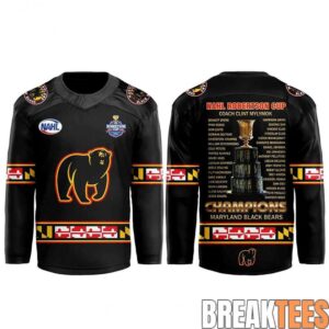 Maryland Black Bears x Robertson Cup Champions 2026 Hockey Jersey 1