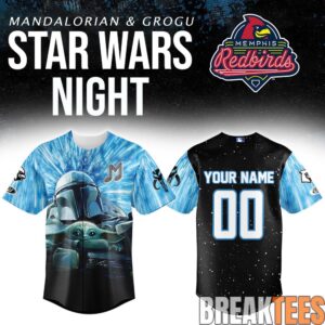 Memphis Redbirds x Star Wars Mandalorian  Grogu Custom Baseball Jersey