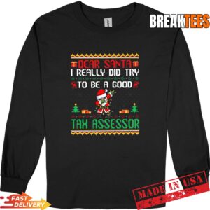 Mens Santa Try to Be a Good Tax Assessor - Funny Christmas Performance T-Shirt 2