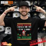 Mens Santa Try to Be a Good Tax Assessor Funny Christmas Performance T Shirt