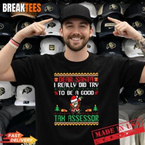 Mens Santa Try to Be a Good Tax Assessor - Funny Christmas Performance T-Shirt