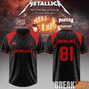 Metallica  M72 World Tour 2026 Football Jersey