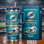 Miami Dolphins 60th Anniversary YETI Tumbler 1