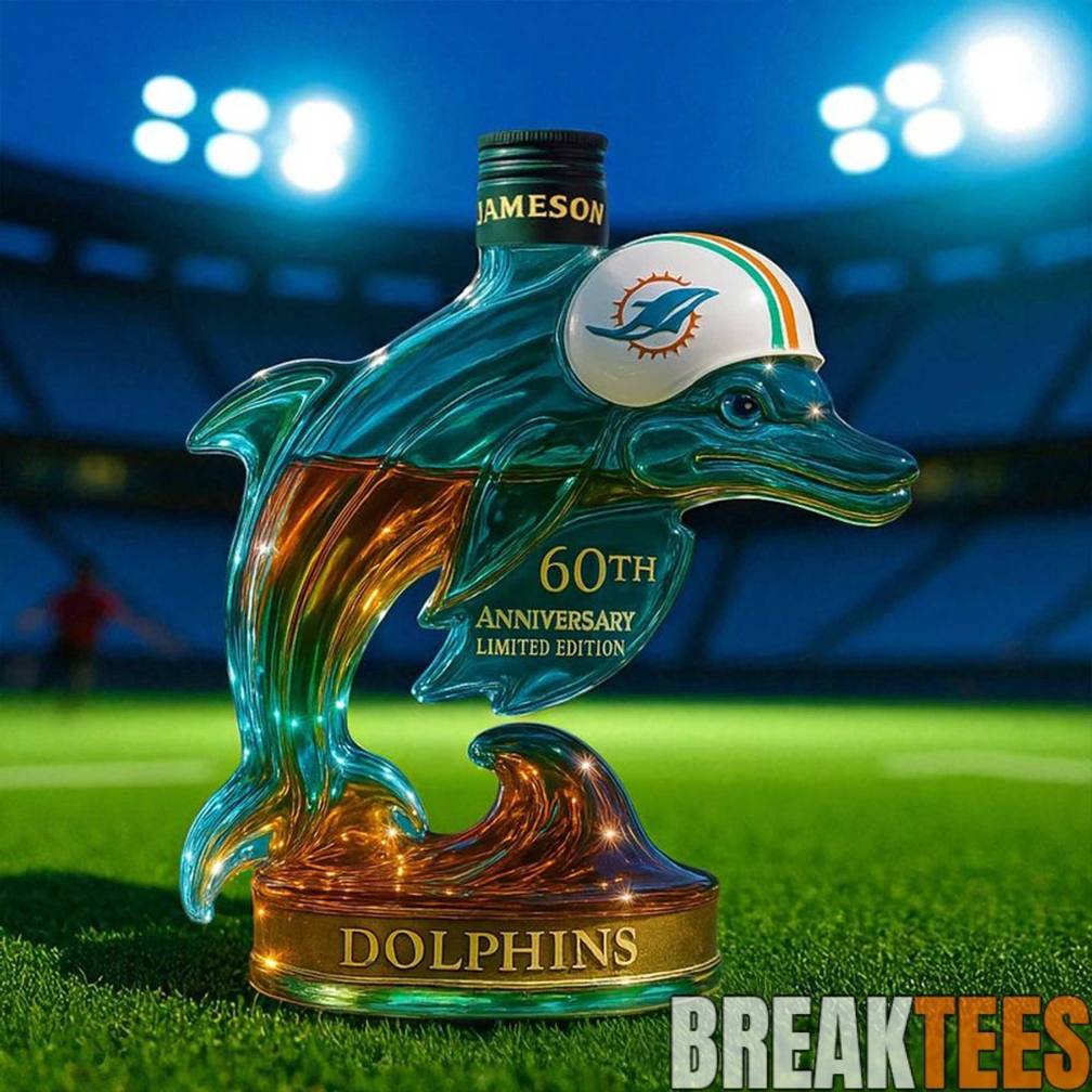 Miami Dolphins Team Spirit 60th Anniversary Limited Edition Whiskey Bottle Miami Dolphins Team Spirit 60th Anniversary Limited Edition Whiskey Bottle