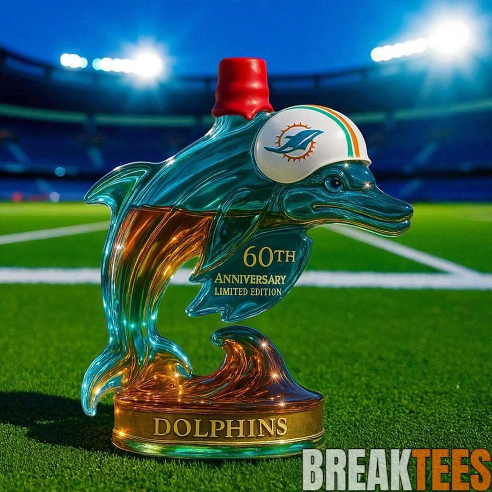 Miami Dolphins Team Spirit 60th Anniversary Limited Edition Whiskey Bottle Miami Dolphins Team Spirit 60th Anniversary Limited Edition Whiskey Bottle