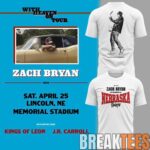 BreakTees 26 Nebraska Huskers x Zach Bryan With Heaven on Tour 2026 T Shirt