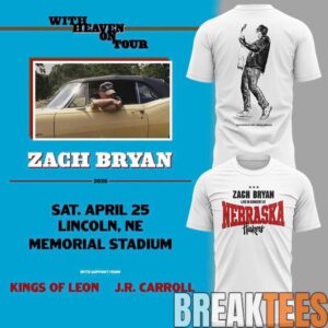Nebraska Huskers x Zach Bryan With Heaven on Tour 2026 T-Shirt