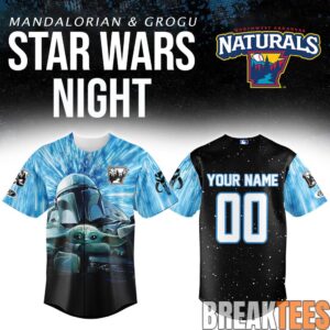 Northwest Arkansas Naturals x Star Wars Night Mandalorian  Grogu Custom Baseball Jersey