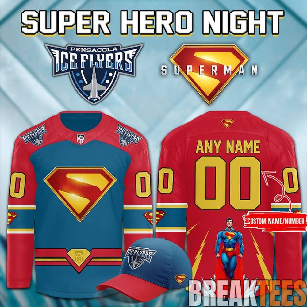 Pensacola Ice Flyers x Super Hero Night Hockey Jersey Pensacola Ice Flyers x Super Hero Night Hockey Jersey