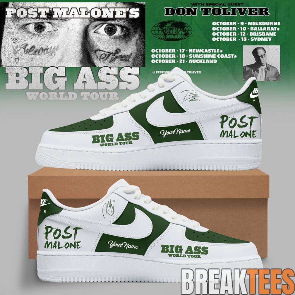 Post Malone Big Ass World Tour Custom Air Force 1 Shoes Post Malone Big Ass World Tour Custom Air Force 1 Shoes